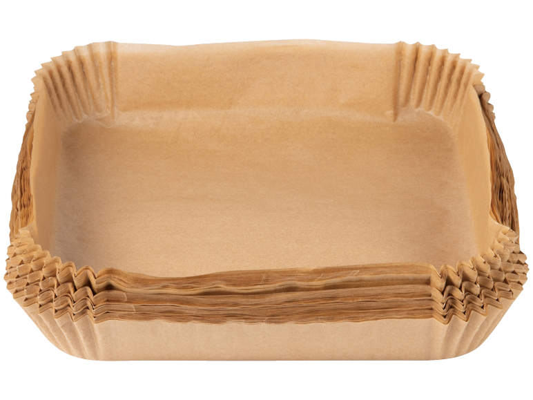 Pilha de formas retangulares de papel vegetal castanho