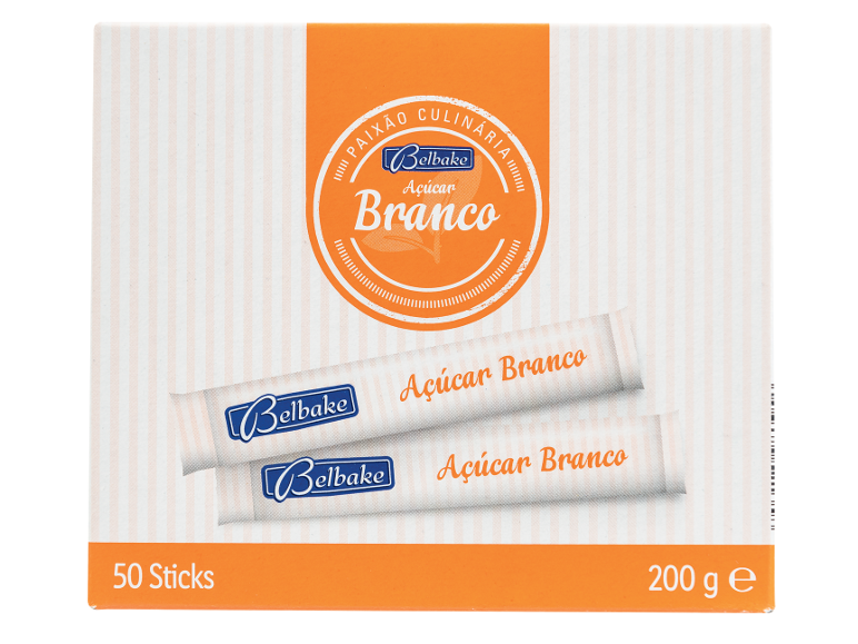 BELBAKE Açúcar Branco em 50 saquetas, 200 g.