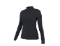 Camisola de gola alta de manga comprida para mulher, em preto.