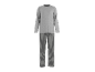 Pijama masculino cinzento com camisola de manga comprida e calças às riscas.