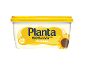Margarina com 100% ingredientes naturais, sem óleo de palma, em embalagem branca com tampa amarela.
