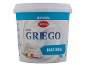 Embalagem de 1 kg de iogurte grego natural com rótulo Nutri-Score.