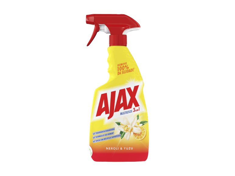 Spray de limpeza multiusos com aroma de neroli e yuzu, remove 100% da sujidade.