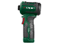 Aparafusadora de impacto compacta verde e preta com pega texturizada e gatilho vermelho.