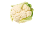 Couve-flor fresca com folhas verdes sobre fundo preto.