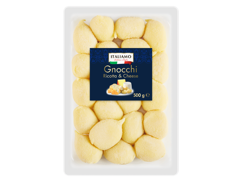Embalagem de nhoque de batata com ricota e queijo, 500 g