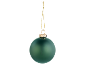 Bola de Natal verde mate com um cabide dourado.