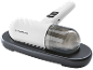 Aspirador de mão branco com base de carregamento preta, com texto 'CLEANmaxx'.