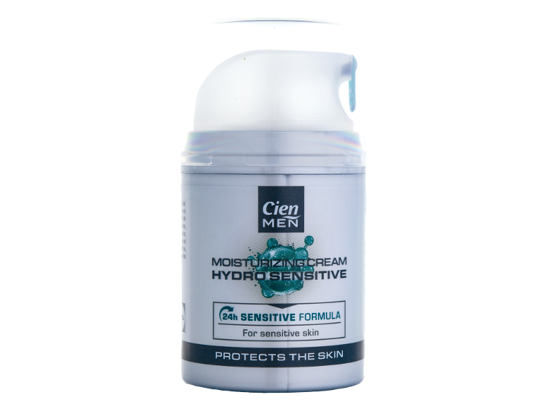 Creme hidratante masculino para pele sensível, fórmula sensível 24h.