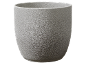 Vaso de jardim cilíndrico cinzento texturizado