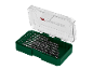 Conjunto de brocas para madeira em estojo verde, tamanhos de 3 a 10 mm.
