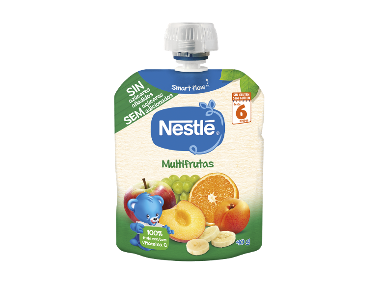 Nestlé Multifrutas puré de fruta 90g, sem açúcares adicionados, sem glúten, a partir dos 6 meses.