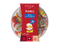 Caixa redonda de Natal com 18 Pais Natal de chocolate de leite, 125 g.