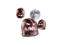 Fantasmas de chocolate com caras assustadoras e uma lua ao fundo, rodeados por fumo.