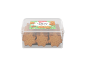 Biscoitos de avelã em forma de estrela numa embalagem de plástico transparente, 600g.