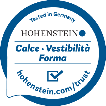 Selo Hohenstein: Testado na Alemanha, Calce, Vestibilità, Forma, hohenstein.com/trust.