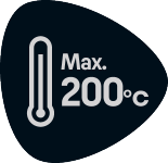 Selo de temperatura máxima: 200°C.