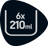 Selo indicando 6x porções de 210ml.
