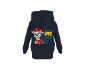 Moletom azul com capuz e estampa de filhote de bombeiro e o texto 'WE'VE GOT DINOS TO SAVE!'