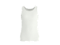 Camisola branca de alças para mulher sobre fundo preto
