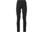 Leggings pretas de cintura alta para mulher, feitas de tecido elástico.