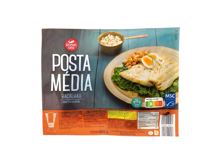 Ocean Sea Posta Média Bacalhau, pronto a cozinhar, com Nutri-Score B.