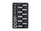 Conjunto de chaves de caixa e bits Torx em bandeja preta, com tamanhos de 10 a 70 e T20 a T70.