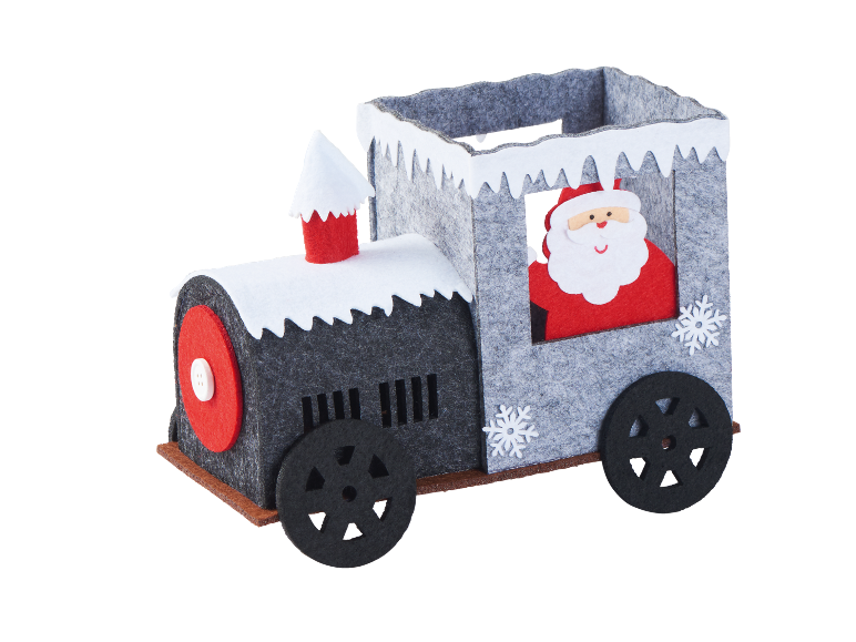 Comboio de Natal de feltro com Pai Natal