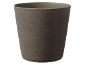 Vaso de flores castanho escuro com textura áspera