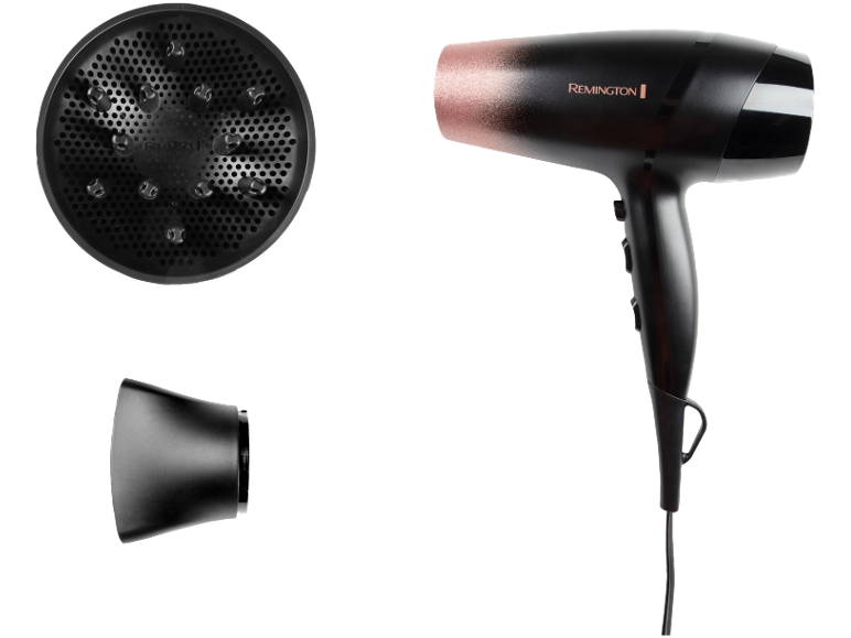 Secador de cabelo com difusor e concentrador.