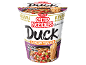 Noodles instantâneos sabor pato, estilo ramen, prontos em 3 minutos.