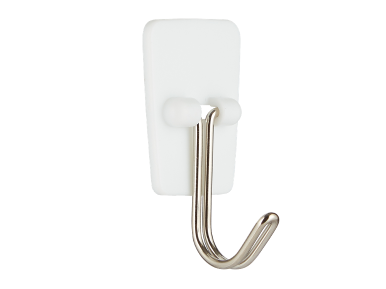 Gancho autoadesivo branco com cabide de metal