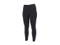 Leggings desportivas femininas cinzento-escuras com bolsos laterais.