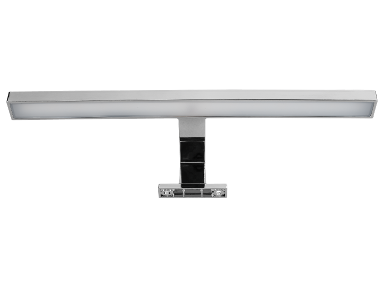 Luz de imagem LED cromada com braço de suporte central.