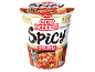 Massa instantânea picante em copo com sabor a chili asiático, pronta em 3 minutos.