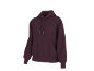 Hoodie bordô com um pequeno coração vermelho bordado.