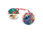 Etiqueta de Natal com um biscoito de chocolate e um ornamento do Stitch.