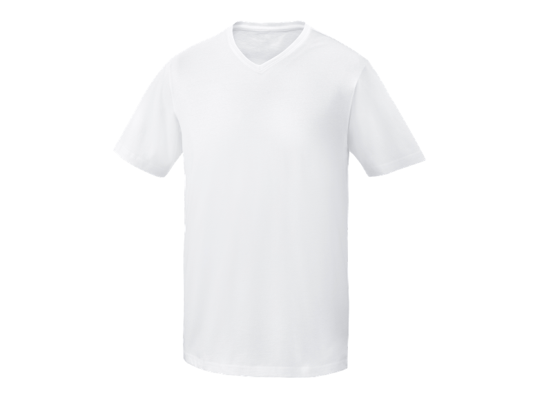 T-shirt branca lisa de decote em V para homem