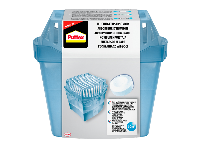 Absorvedor de humidade com recarga, adequado para divisões até 20m².