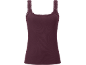 Camisola de alças canelada cor vinho com detalhes em renda.