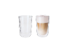 Copos térmicos Silvercrest: um copo vazio e um copo com latte macchiato.