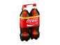 Pack de duas garrafas de refrigerante de cola com cinta promocional.