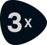 Selo com a inscrição „3x“.