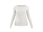 Camisola branca de manga comprida com decote barco.