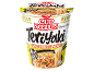 Copo de noodles ramen com sabor a frango teriyaki, pronto em 3 minutos.