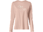 T-shirt rosa de manga comprida com o texto «Stay Cozy».