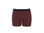 Boxers cor de vinho com cós elástico preto.