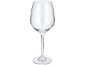Copo de vinho vazio e transparente com taça larga e haste fina