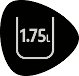 Emblema indicando uma capacidade de 1,75 litros.