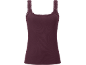 Camisola de alças canelada cor vinho com detalhes em renda.
